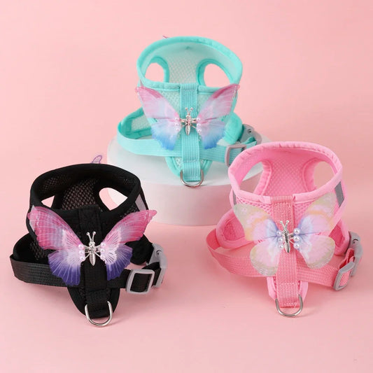 Cute Breathable Butterfly Dog Harness For Small Dogs