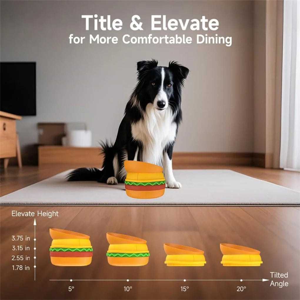 5-in-1 Burger Pet Bowls Set
