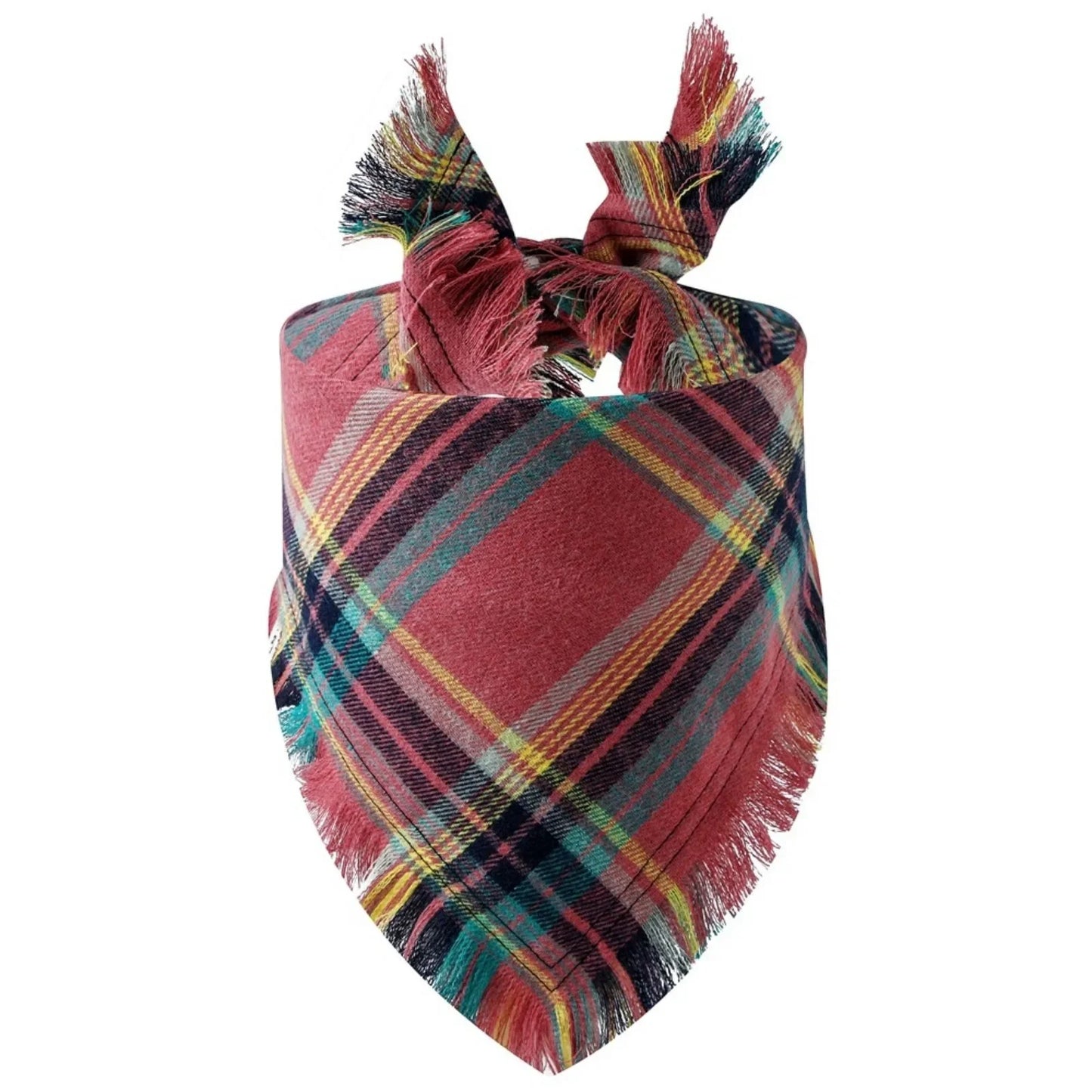 Trendy Classic Plaid Scarf With Tassel Edges