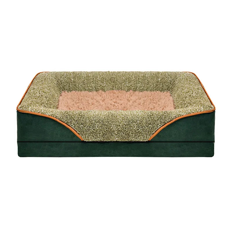 An Oversized Comfortable Pet Bed With Raised Edges