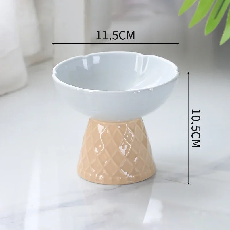 Cute Elevated Ceramic Bowl For Small Pets
