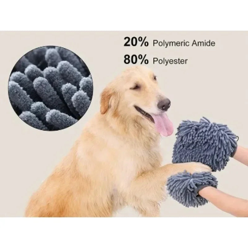 Pet Glove Quick Drying Towel, Grooming Mitt