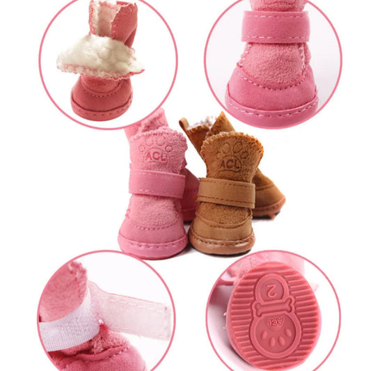 Teddy Print Plush Cotton Winter Snow Boots