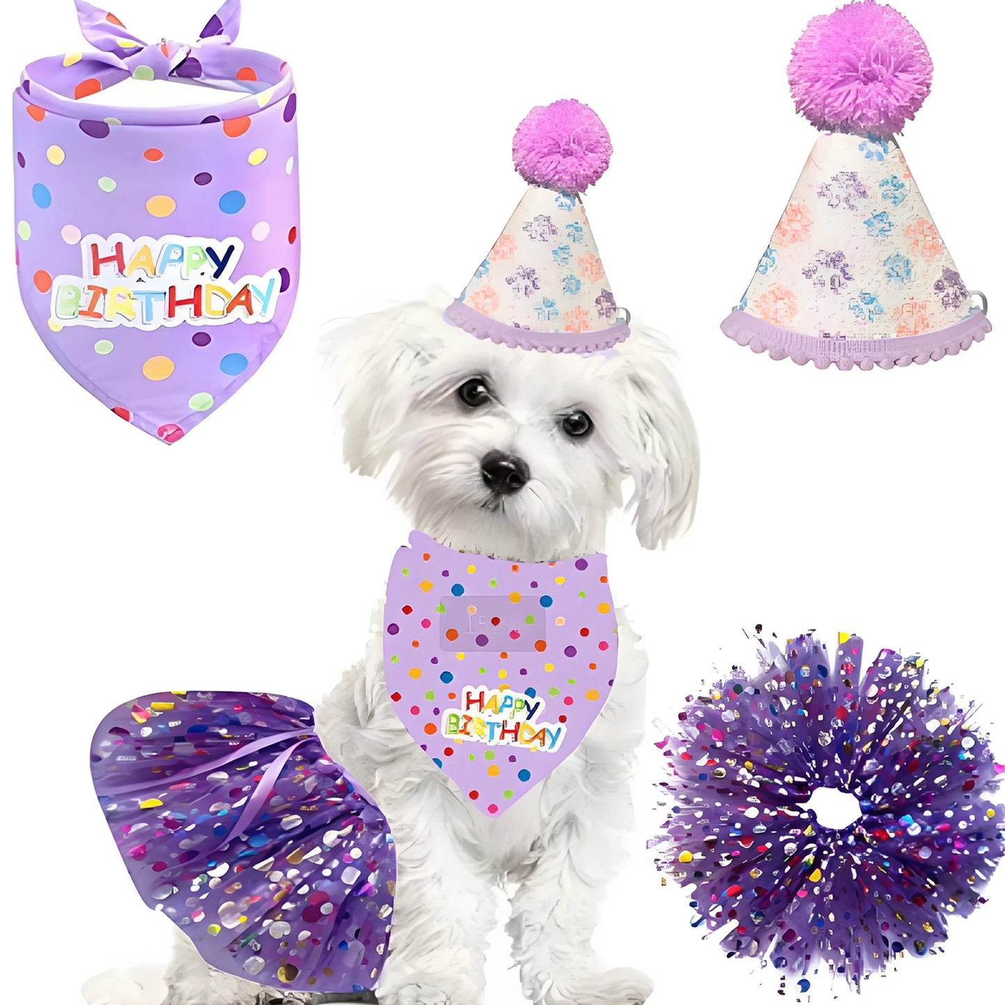Adorable Birthday Costume Set - Hat, Skirt, Scarf