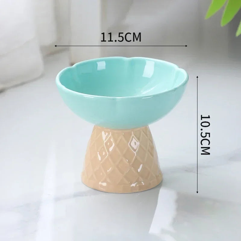 Cute Elevated Ceramic Bowl For Small Pets