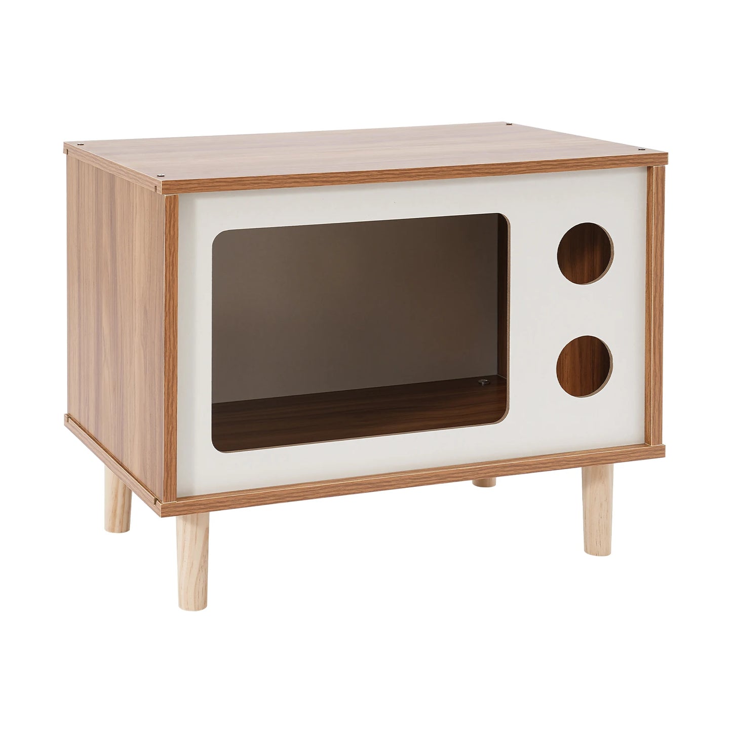Wooden TV-Shaped Cat Bed, Wear-Resistant
