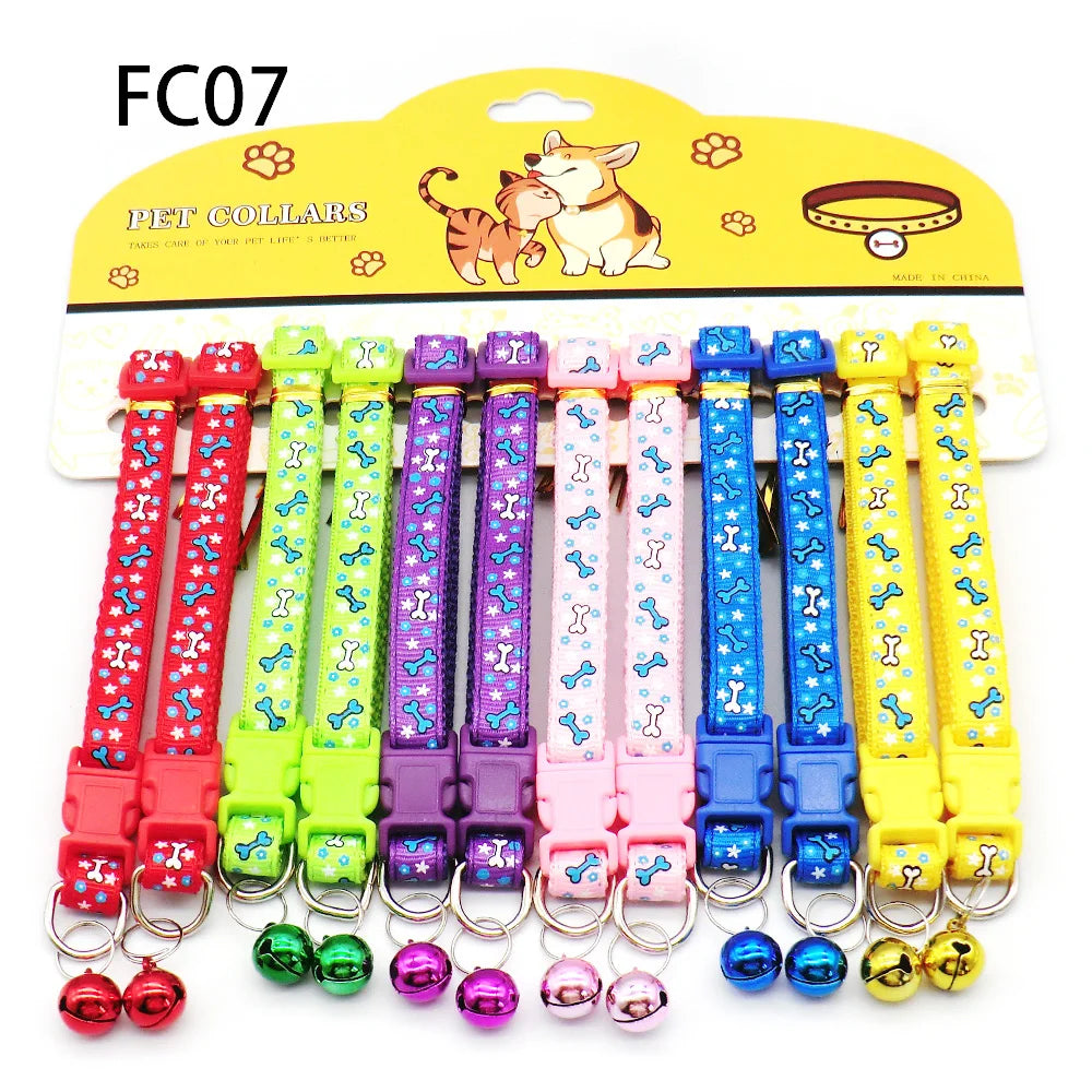 12 Piece Mix Color Collars With Bell