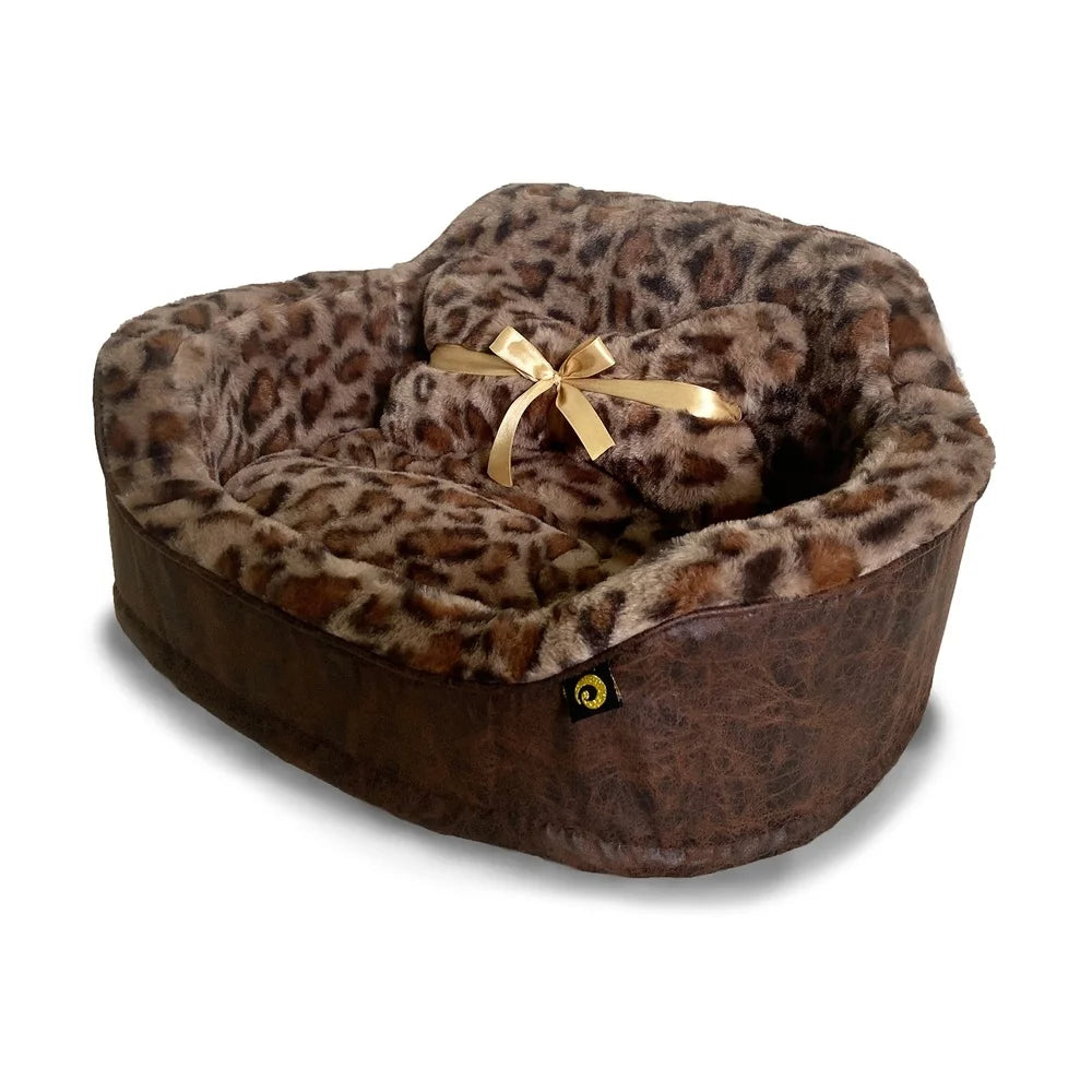 Cozy Leopard Print Bed, Cushion, Matching Pillow