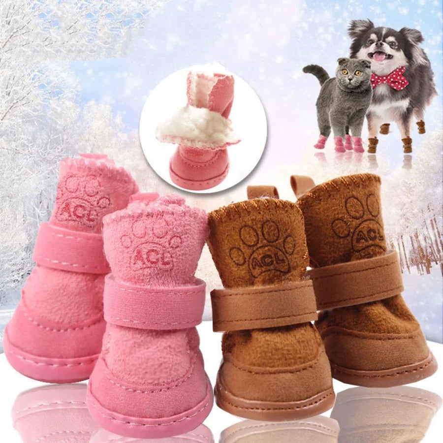 Teddy Print Plush Cotton Winter Snow Boots