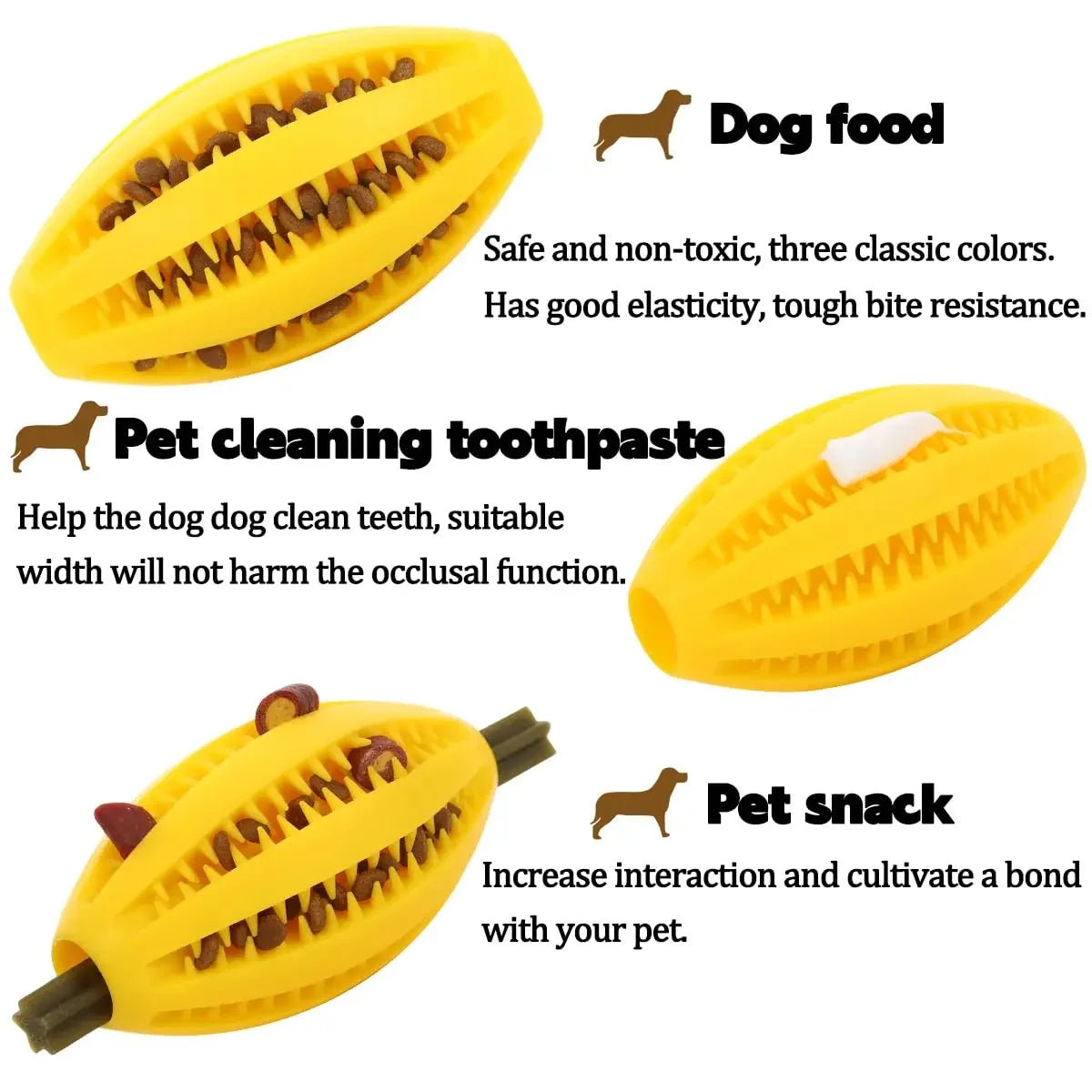 Dog Chew Toys-Natural Rubber,Snack Ball, Bouncy
