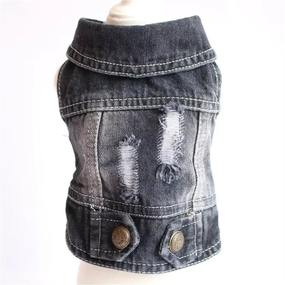 Classic Denim Vest For Small Dogs