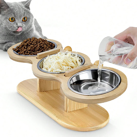 3 Bowls In 1 Feeder - 15-Degree Tilt