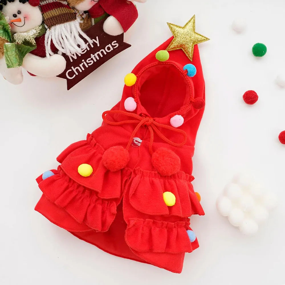 Pet Christmas Tree Outfit With Cloak, Star
