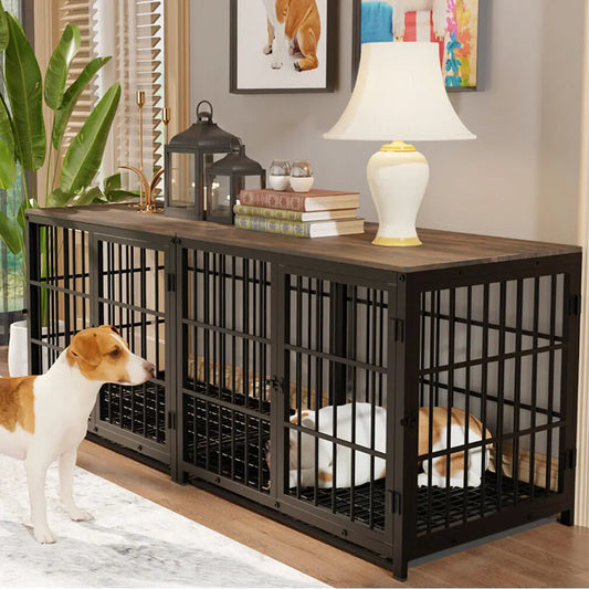 Furniture Style Metal And Wood Dog Crate