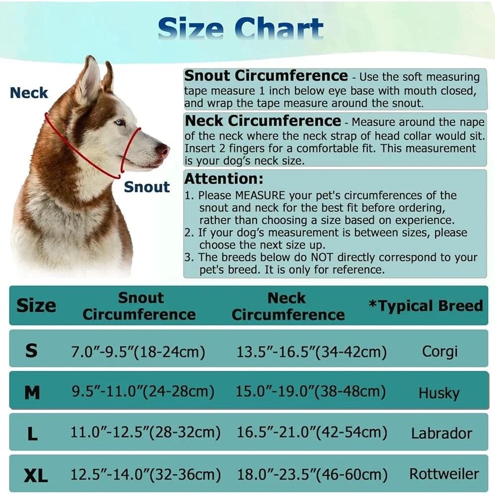 Face Harness Leash For Aggressive Dogs - Walking, Stop Pulling