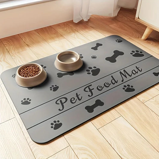 Rubber Absorbent Pet Placemat - Waterproof, Quick Dry