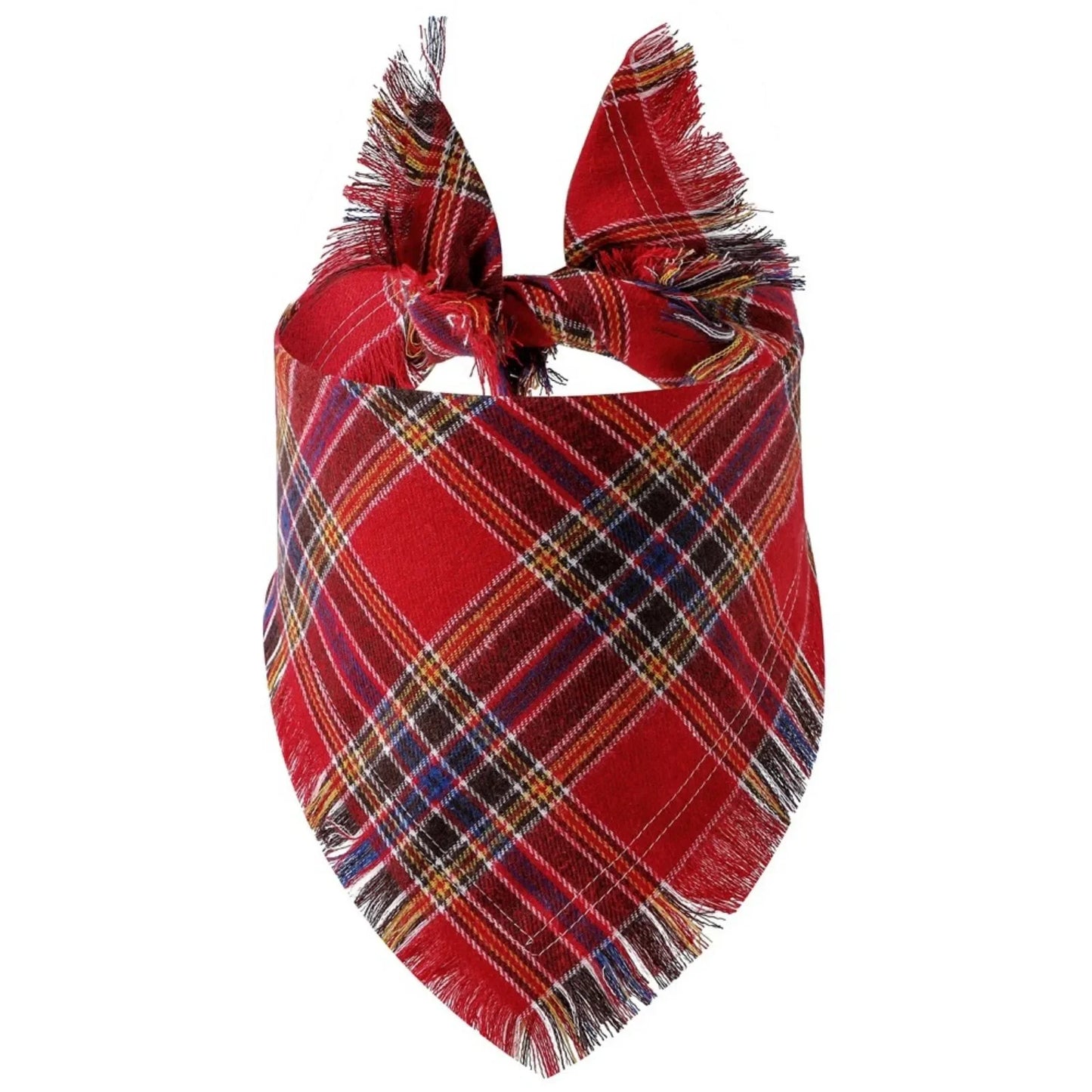Trendy Classic Plaid Scarf With Tassel Edges