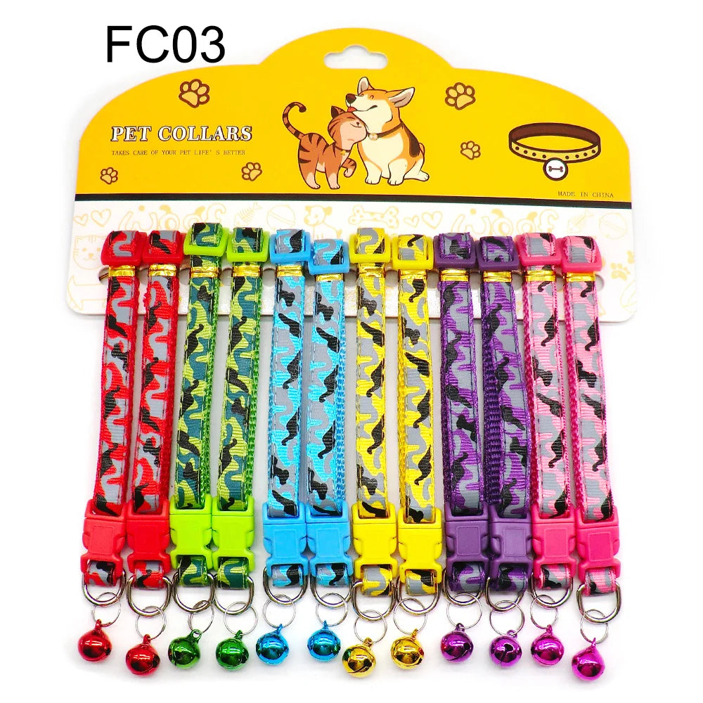 12 Piece Mix Color Collars With Bell