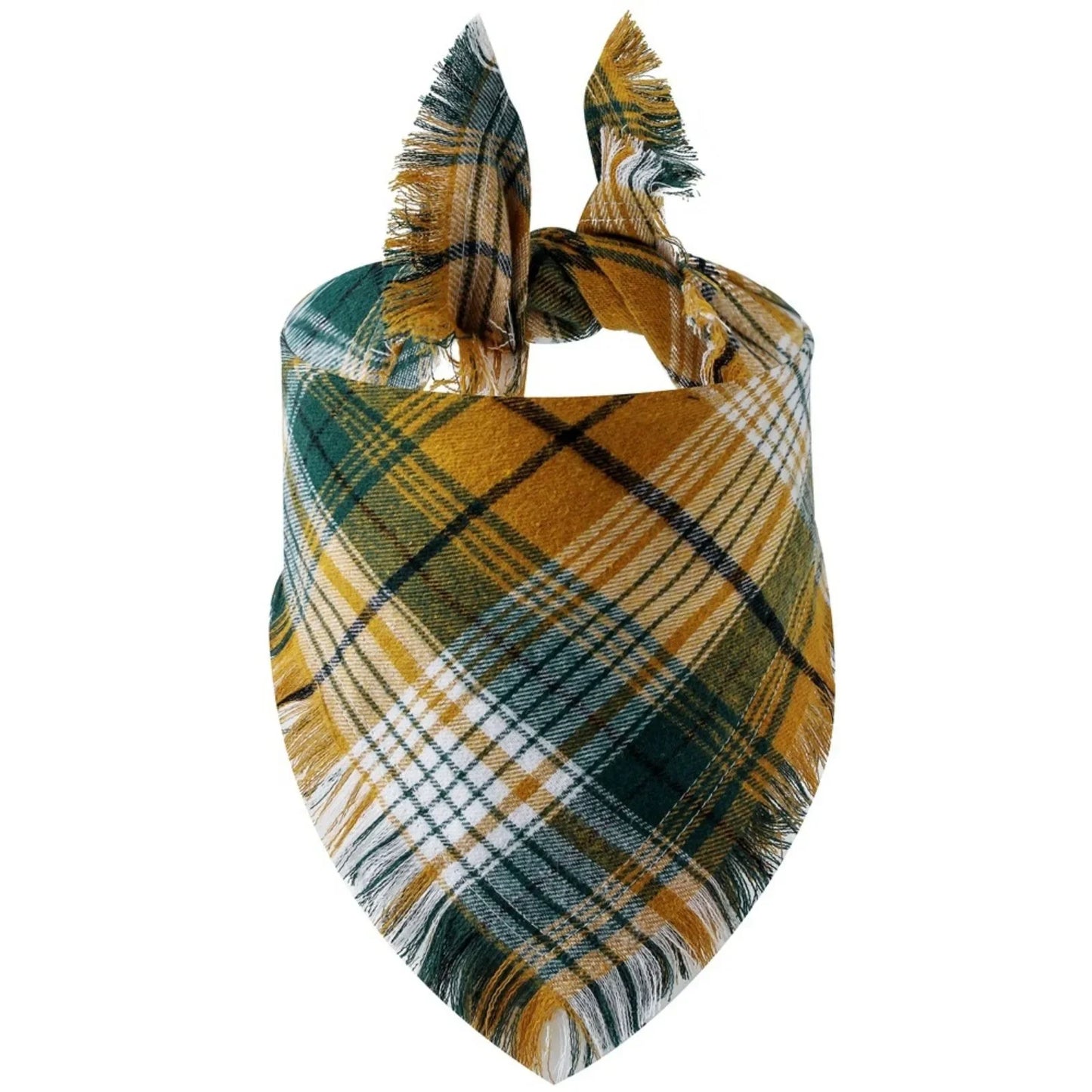 Trendy Classic Plaid Scarf With Tassel Edges