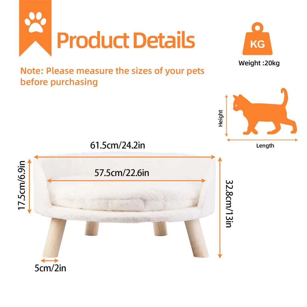 Elevated Sofa Bed With Removable Waterproof Padded Cushion
