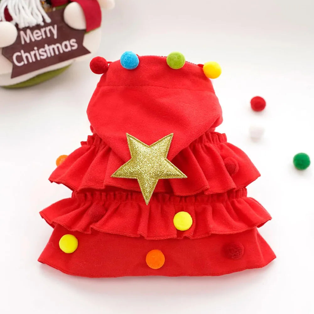 Pet Christmas Tree Outfit With Cloak, Star