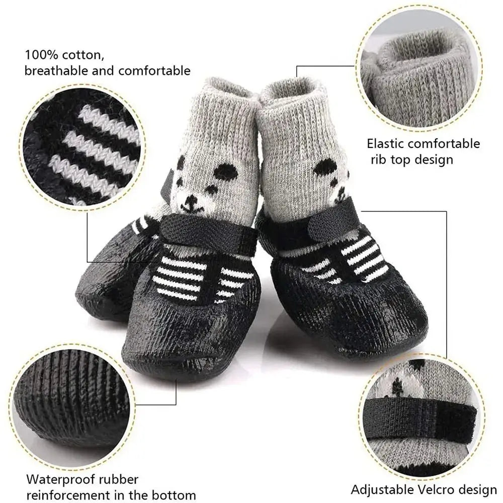 Waterproof Rubber Non-Slip Knitting Warm Socks