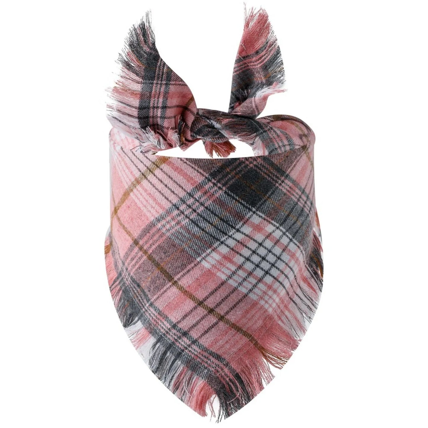 Trendy Classic Plaid Scarf With Tassel Edges