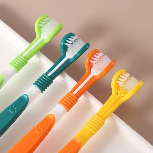 Three Sided Pet Toothbrush For Oral Cleaning