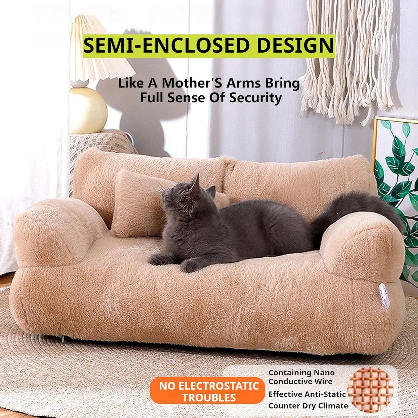 Plush Sofa Bed For Small Pets - Washable