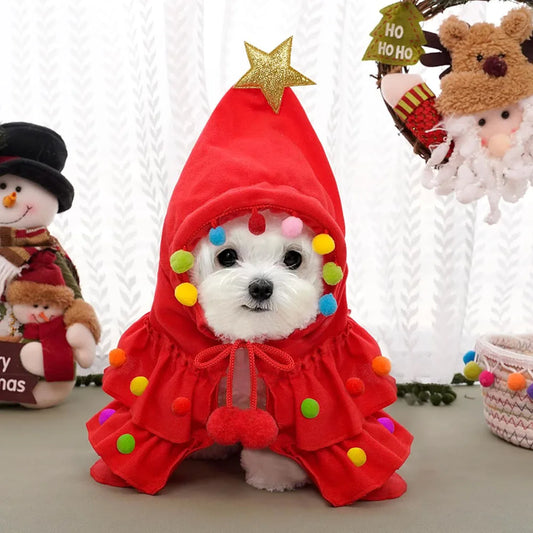 Pet Christmas Tree Outfit With Cloak, Star