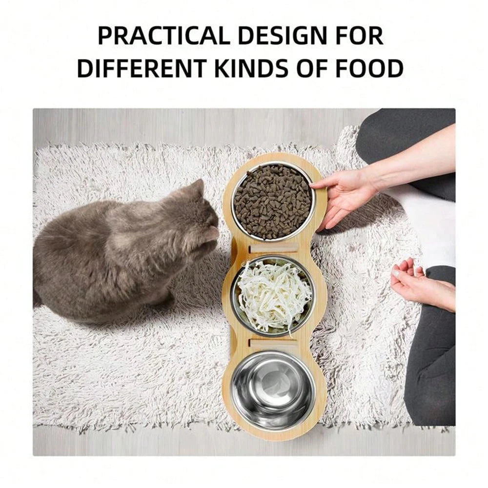 3 Bowls In 1 Feeder - 15-Degree Tilt