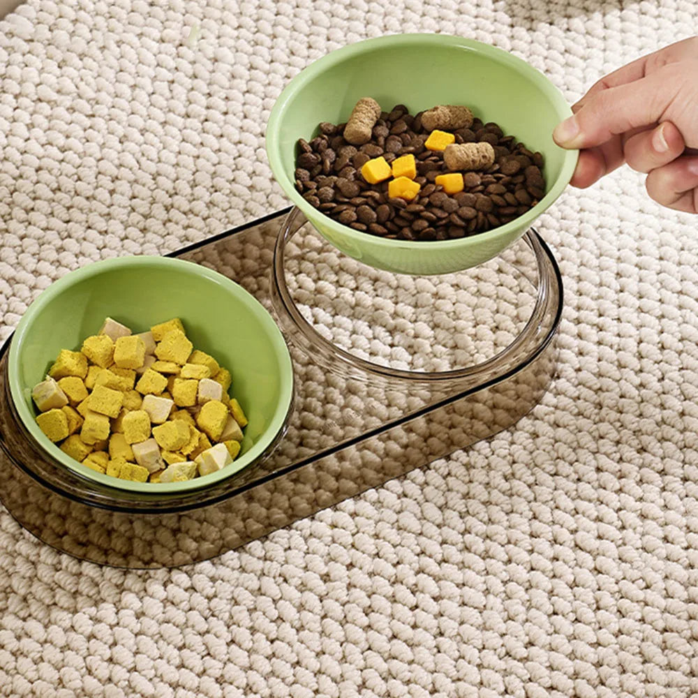 Transparent Pet Neck Protector Double Bowl