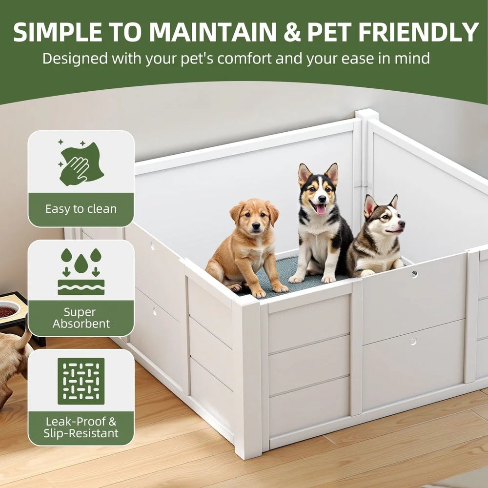 Large Whelping Box For Dogs-Portable, Washable Pads