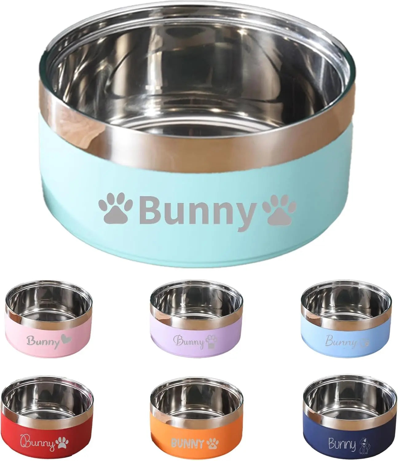 Customized Stainless Steel Bowls With Name Engraving