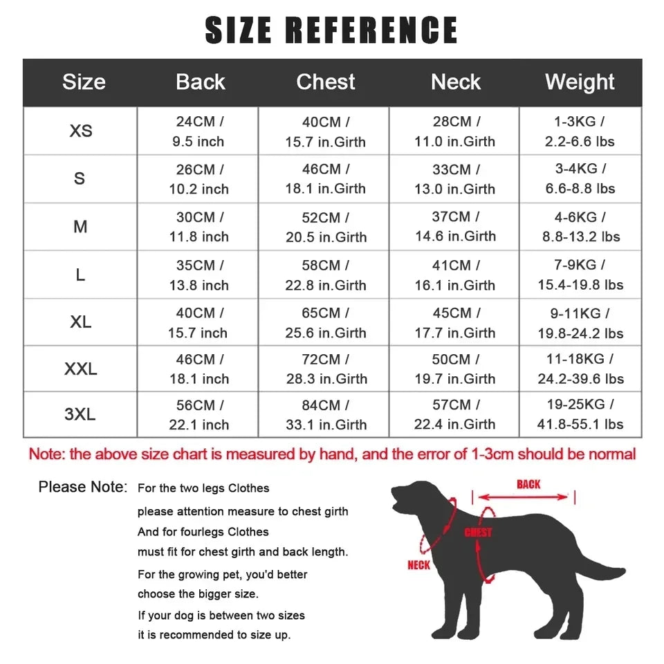 Large Winter Windproof Jacket For Small, Medium Dogs