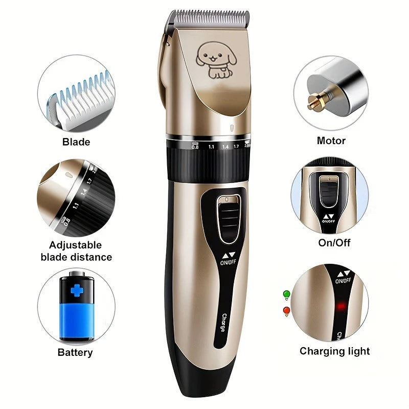 Pet Hair Trimmer Kit With Electric Clippers