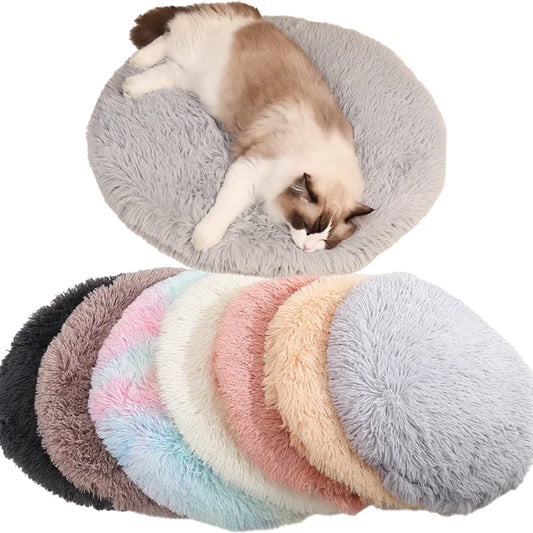 Warm Soft Plush Round Cat Bed