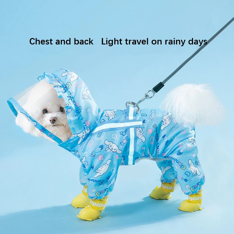 Hooded Waterproof Raincoat For Dogs - Dry, Stylish