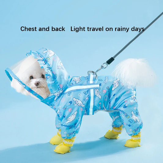 Hooded Waterproof Raincoat For Dogs - Dry, Stylish