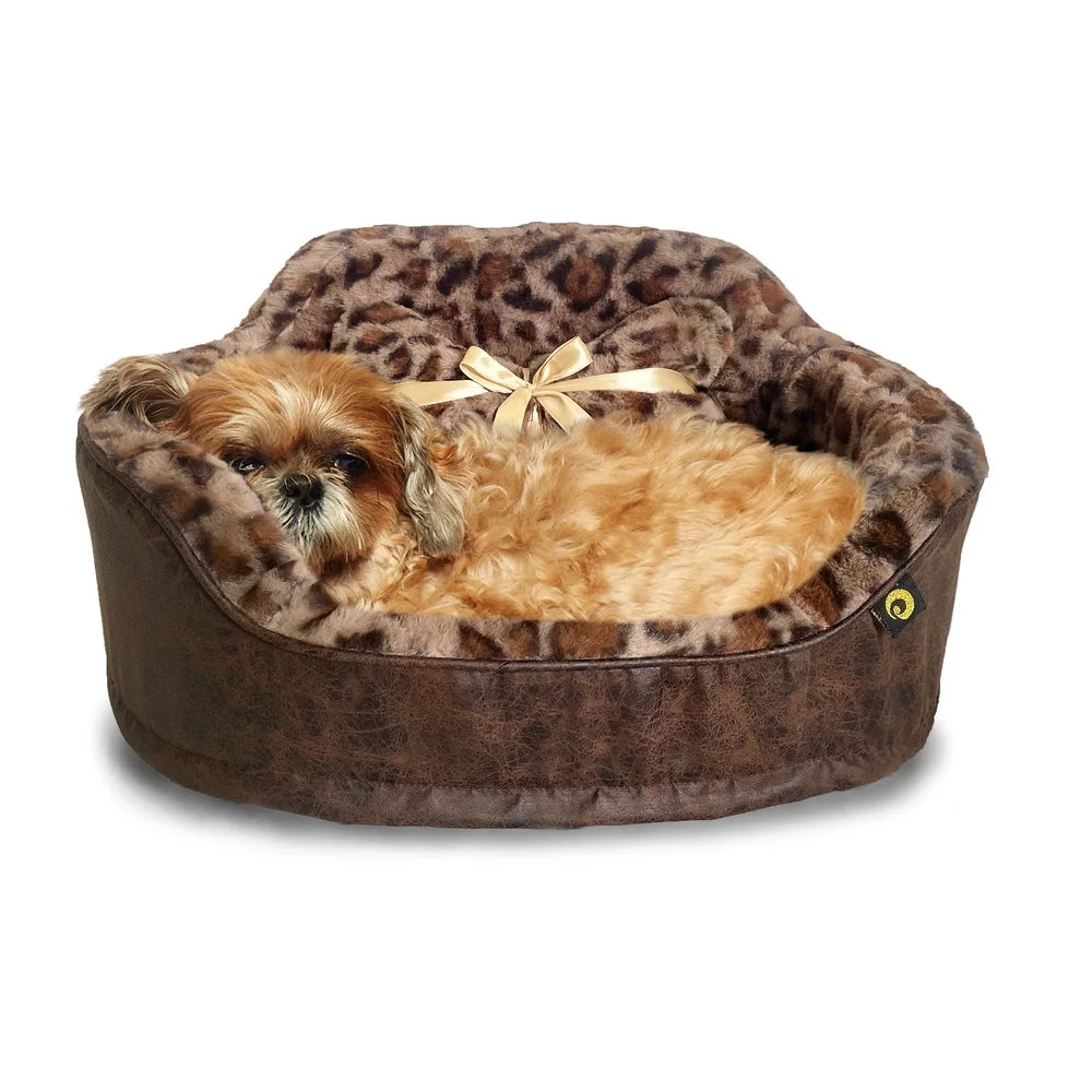 Cozy Leopard Print Bed, Cushion, Matching Pillow