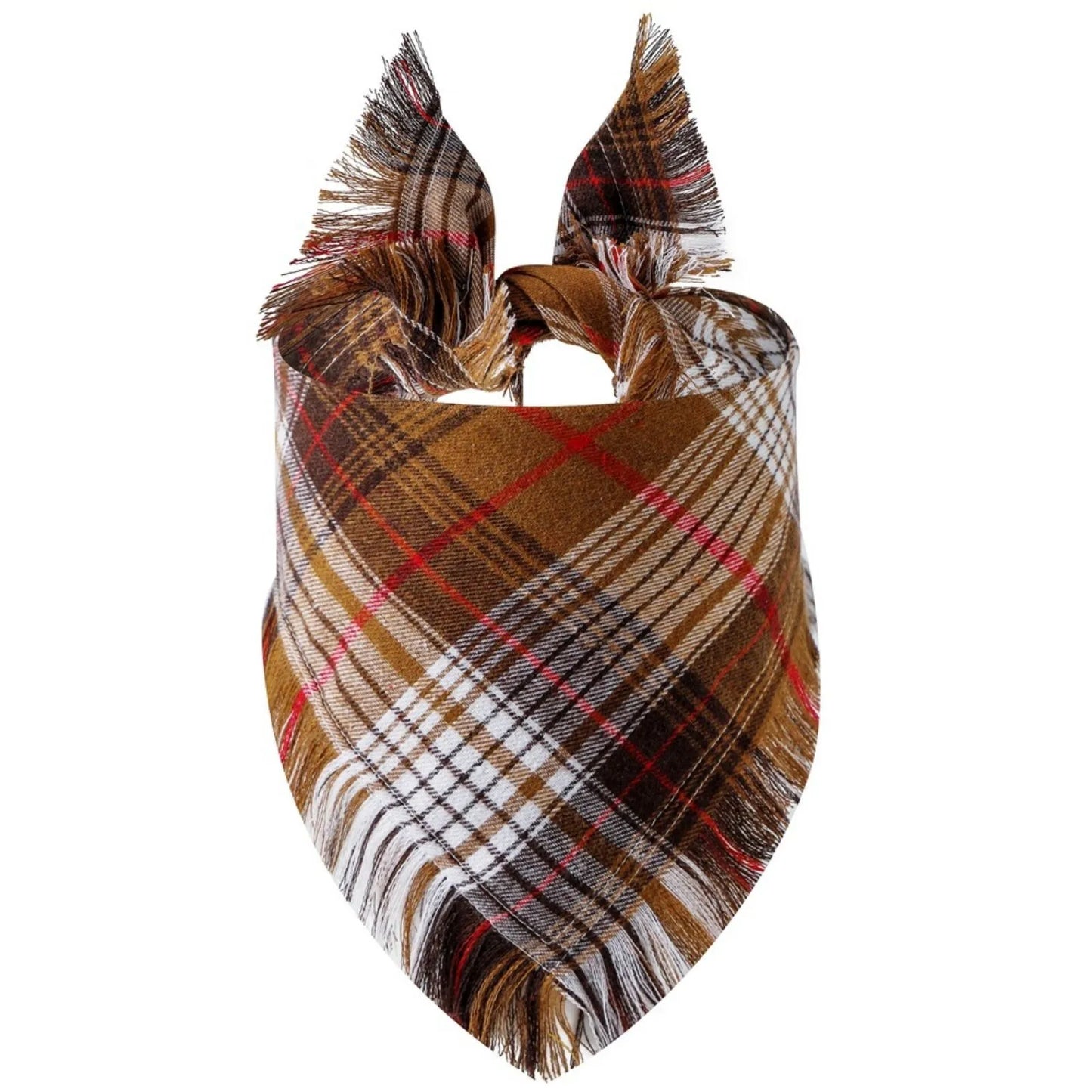Trendy Classic Plaid Scarf With Tassel Edges