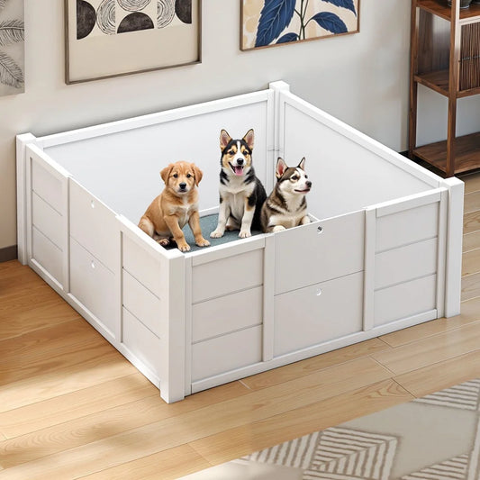Large Whelping Box For Dogs-Portable, Washable Pads