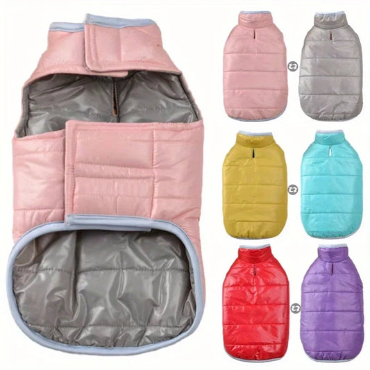 Small Dog Double-Sided Winter Jacket -  Waterproof, Comfortable
