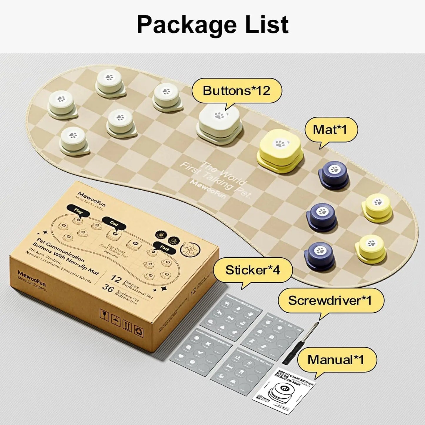 Talking Button, Mat Communication, Rechargeable, Voice Recording