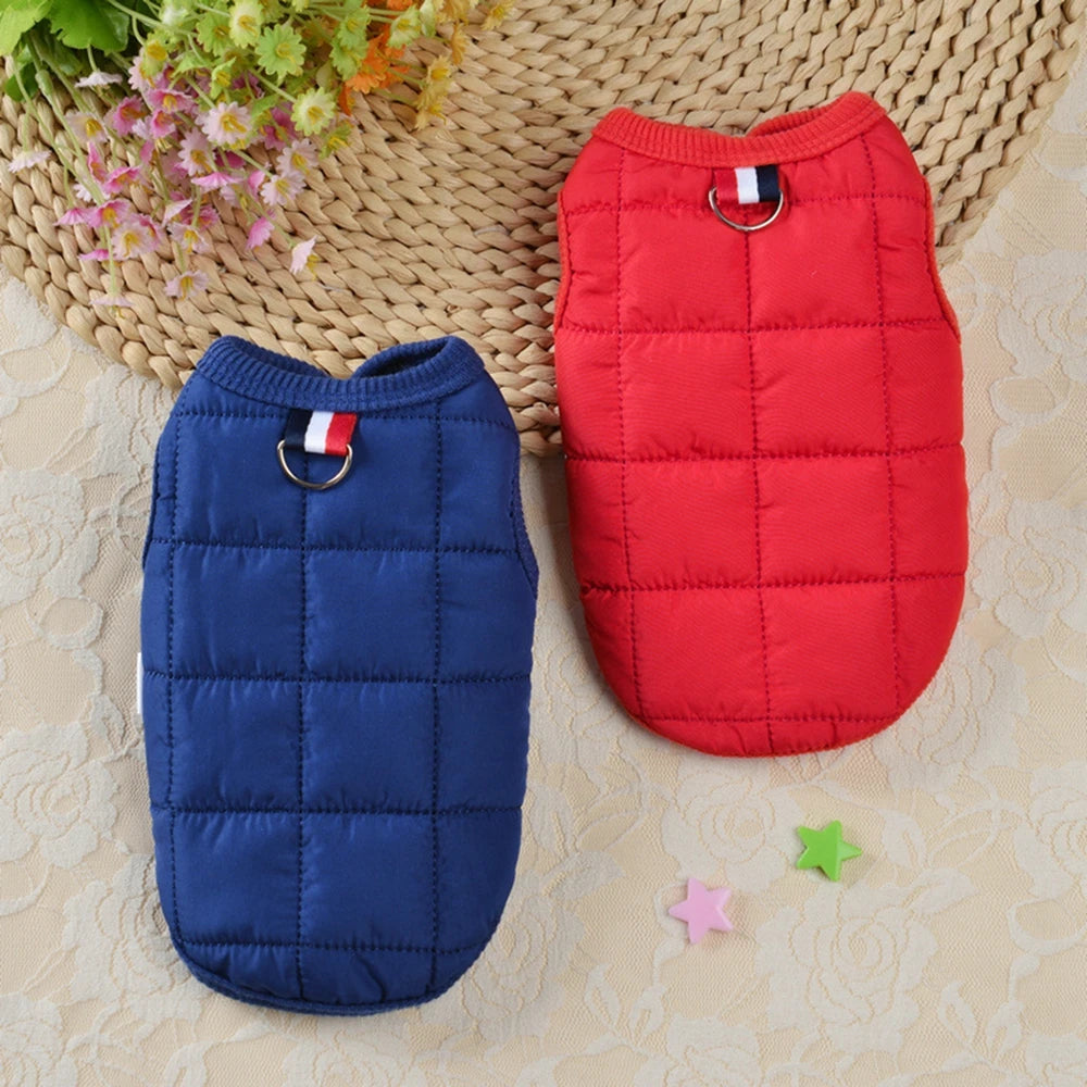 Warm Cotton Padded Windproof Vest Jacket For Dogs