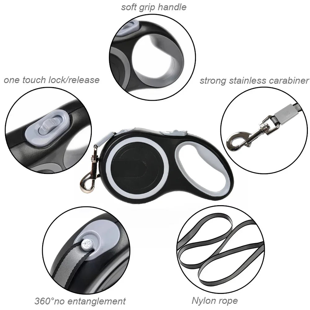 Adjustable Retractable Roulette Leash For Dogs