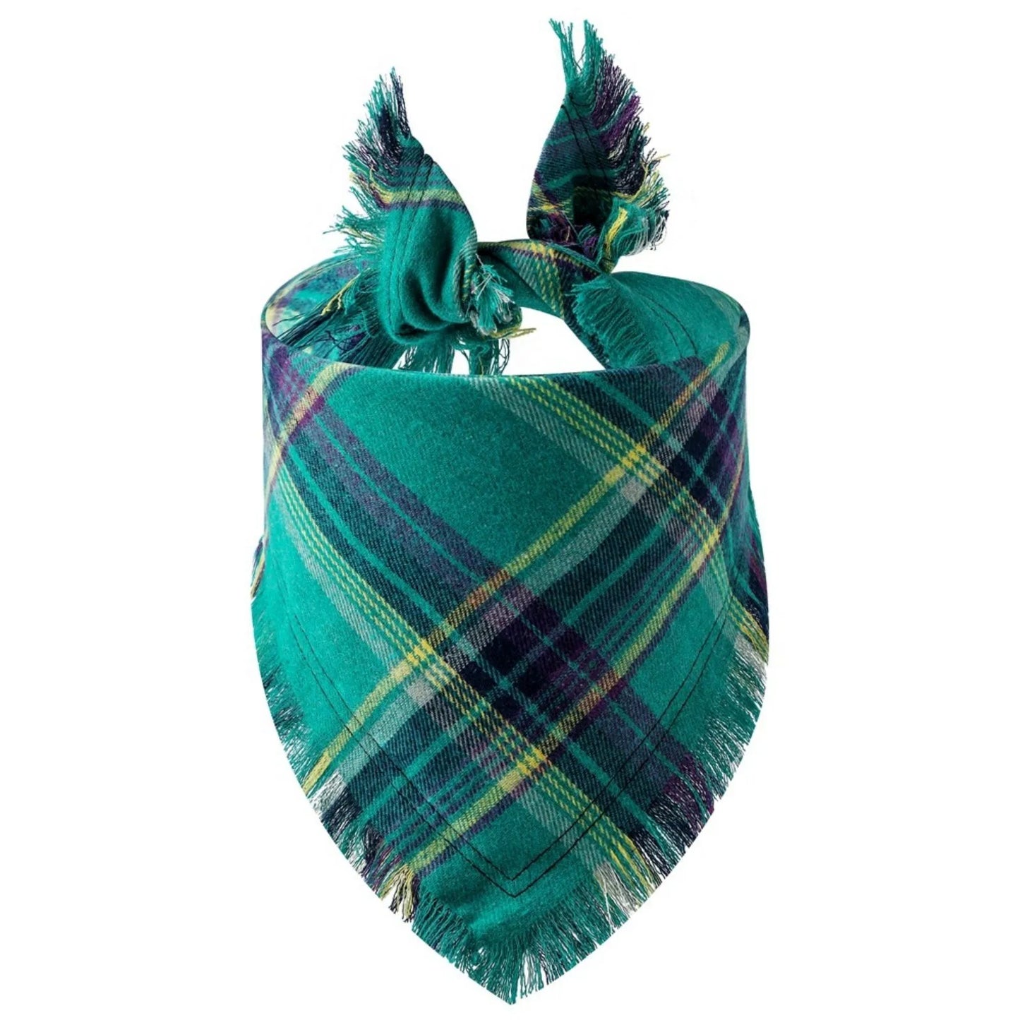 Trendy Classic Plaid Scarf With Tassel Edges