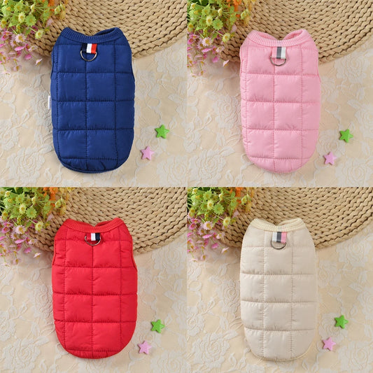 Warm Cotton Padded Windproof Vest Jacket For Dogs