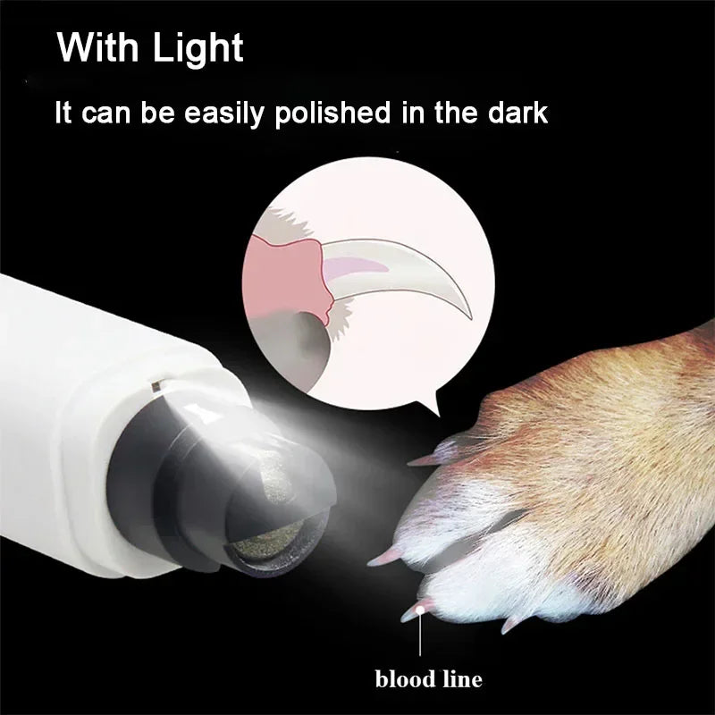 Electric Dog Nail Clippers - Rechargeable, LED Light