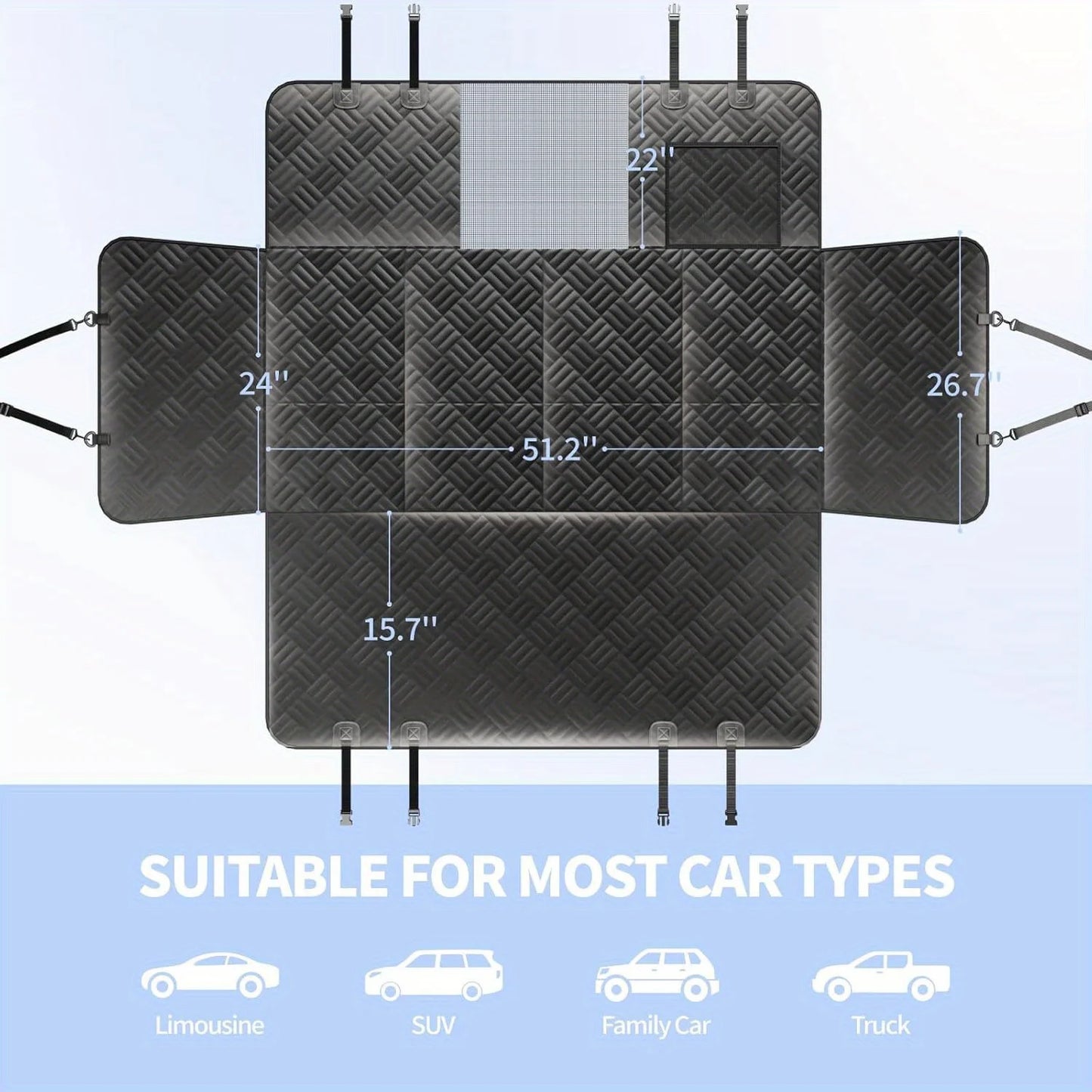 Dog Car Seat Cover For Back Seat - Waterproof